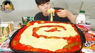 ASMR MUKBANG 편의점 핵불닭 미니!! 떡볶이 & 핫도그 & 김밥 FIRE Noodle & HOT DOG & GIMBAP EATING SOUND!