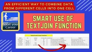 Textjoin function in Excel | How to use textjoin | Difference between Concatenate, Concat & Textjoin