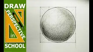 Draw in Perspective School - Lesson 1/6. - Draw a circle with a ruler (divide a square)