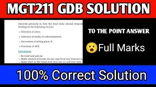MGT211 GDB 1 SOLUTION 2022 | mgt211 gdb solution