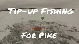 Minnesota Ice Fishing 2015 - Tip up fishing for Pike
