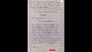 Notice writing on annual day function l notice writing format l notice writing class 9/10/11/12