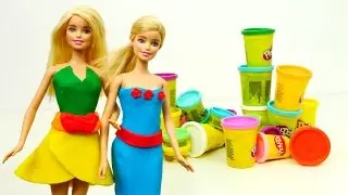 Barbie giyim oyunu. Play Doh hamurdan kıyafetler