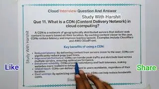 Part 11 Cloud Interview Question And Answer / Que 11 with Sample Answer / content delivery network