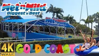 Wet n Wild Gold Coast - Walk Tour 2024 - Fun Aqua Park Water Slides 🌴