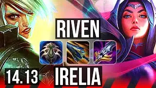 RIVEN vs IRELIA (TOP) | 7 solo kills, 1100+ games, 38k DMG, Dominating | VN Grandmaster | 14.13