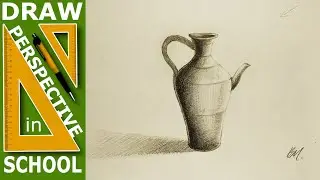 How to draw: Cylindrical object draw - Ancient water jug