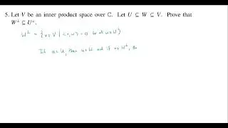 Orthogonal complements reverse subset containment