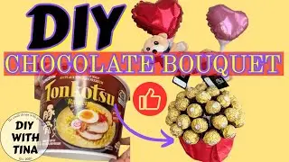 🍫 💐 DIY chocolate bouquet with noodle soup bowl and chocolates (EASY)