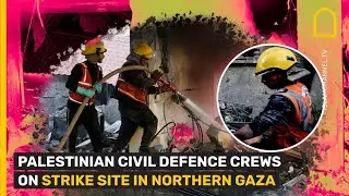 PALESTINIAN CIVIL DEFENCE CREWS ON STRIKE SITE IN NORTHERN GAZA