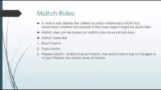 17. Informatica MDM 10 - Match Process and Exact - Fuzzy match