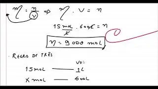 Numa solução 15 mol/litro o volume e 600L. Calcule o número de mol contido nessa solução