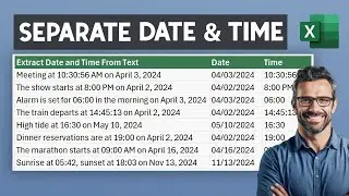 How to Separate Date & Time in Different Columns in Excel  - The Fastest Excel Trick