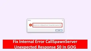 Fix Internal Error CallSpawnServer Unexpected Response $0 In GOG