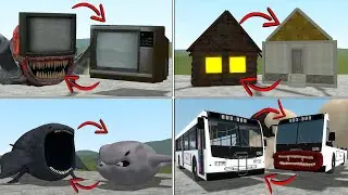 EVERYTHING TURNED INTO MONSTERS: CHOO CHOO THOMAS, HOUSE HEAD VS ALL TREVOR HENDERSON BATTLE In GMOD