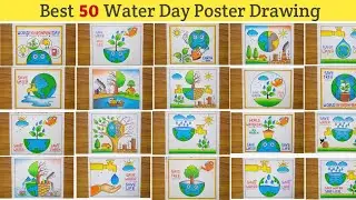 World Water Day Poster Drawing / Save Water Save Life Drawing / Save Water Save Earth Drawing