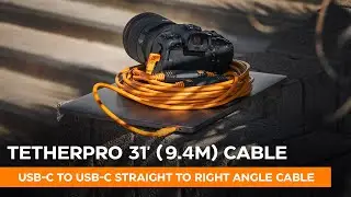 TetherPro USB-C to USB-C, 31′ (9.4m), Straight to Right Angle Tethering Cable