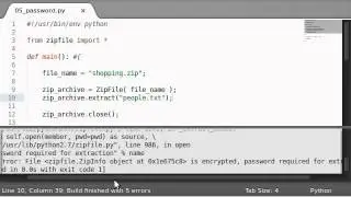 Python [zipfile] 06 Extracting with a Password