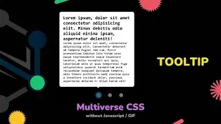 Tutorial :  Tooltip // Multiverse CSS without Javascript, GIF // SUNNY