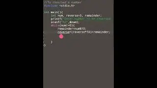 Reverse a number given by user || Getting started with C #basics #beginners