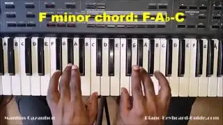 How to Play the F Minor Chord on Piano and Keyboard - Fm, Fmin