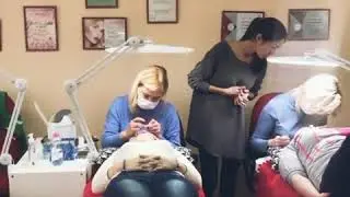 Курсы по  наращиванию ресниц. Второй день