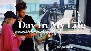 day in my life: priority shifts, building patio furniture, & car purchase