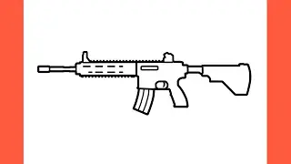 How to draw M416 RIFLE from PUBG easy / drawing HK416 pubg mobile gun step by step