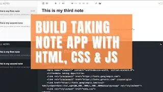 Create Taking Note App with HTML & CSS (light & dark mode supports)