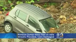 Monsoon Dumps Heavy Rain On India That Damages Cars