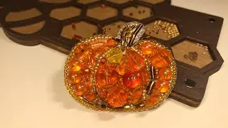 91 ♦️ Брошь Тыква Crystal Art