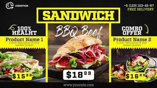 Black Restaurant Menu - Food Promo | Adobe After Effects template Free download project