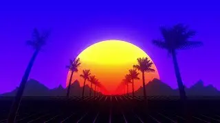 Synth City Motion Background Loop - Vaporwave/Synthwave City Animation Loop - 
