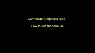 Composite Simpsons Rule - how to use the formula