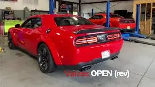 Challenger Hellcat with Valvetronic Designs Universal Mufflers + Resonator Delete