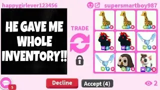 😱😝No Way! Someone KIND In Adopt Me GAVE ME THEIR *WHOLE INVENTORY* + PART INVENTORY TOUR!