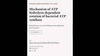 Mechanism of ATP hydrolysis dependent rotation of bacterial ATP synthase | RTCL.TV