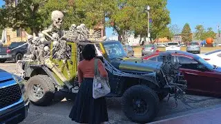 The Spooky Skeleton Jeep in Denton