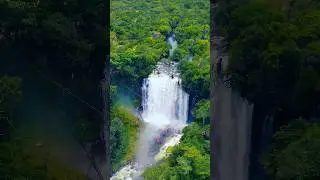 Beautiful Waterfall Drone Footage #shorts #waterfall #nature #beautiful