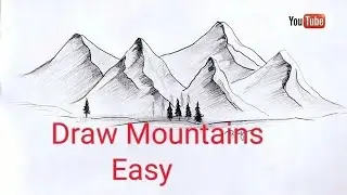 How to draw mountains Easy step by step tutorial for beginners