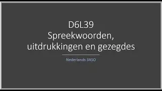 Spreekwoorden, uitdrukkingen en gezegden