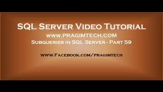 Subqueries in sql   Part 59