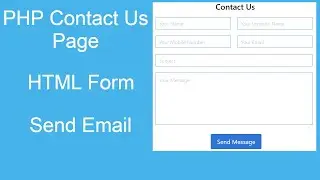 PHP Contact Us Page HTML Form Send Email