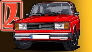 Малюємо класичне авто 70-90х LADA 2105 | How to draw a car in perspective | Drawing 90s car