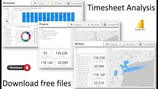 Power BI: Timesheet Analysis | Construction Co. Example | Worker Hours Report | Project Management