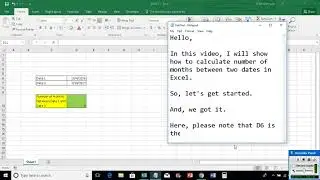 Count number of months between two dates in Excel