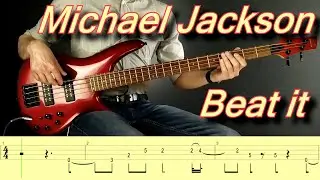 Michael Jackson - Beat It (bass lesson with tabs)