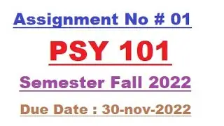 PSY101 Assignment 1 Solution Fall 2022 | Psy101 Assignment 1 Solution 2022