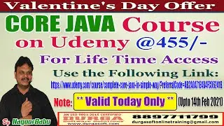 CORE JAVA Course on Udemy @455/-