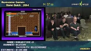 Ninja Five-O :: Live SPEED RUN (0:22:35) [GBA] by Blechy #AGDQ 2014